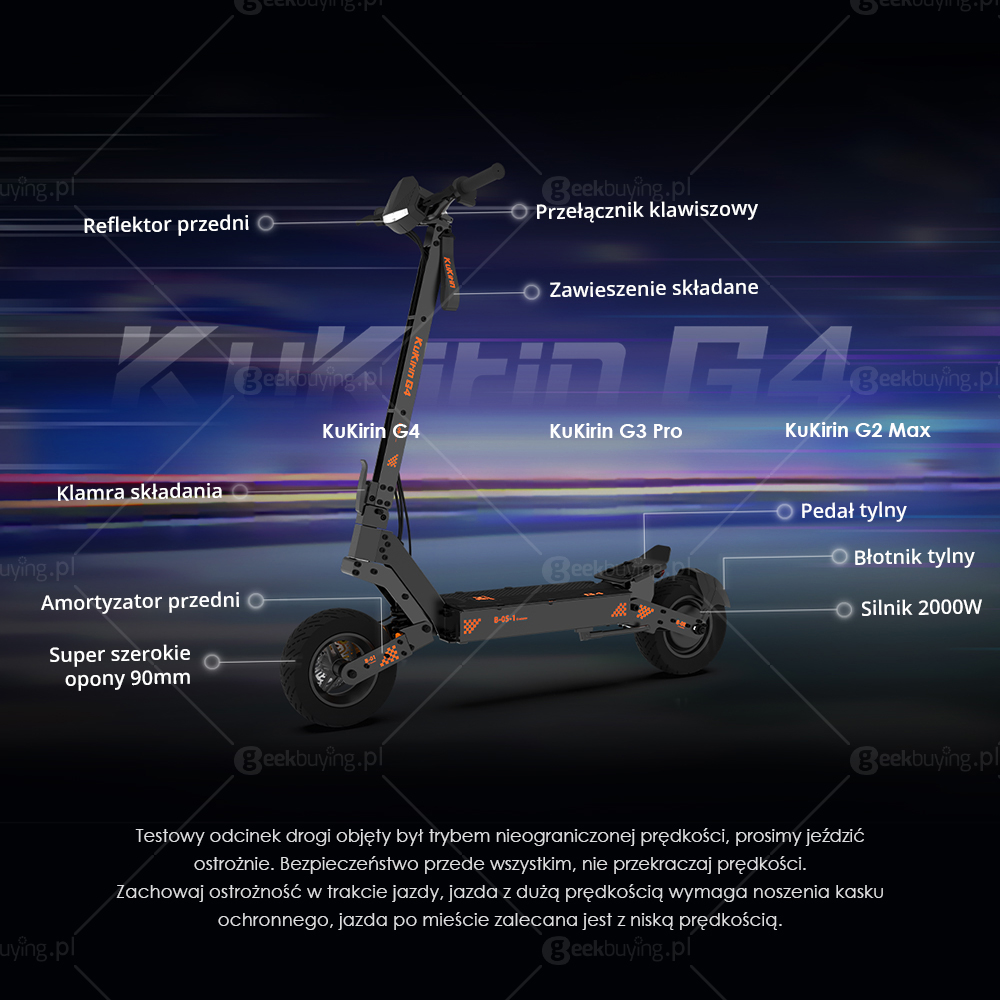 Terenowa Hulajnoga Elektryczna KuKirin G4 2025 Najnowsza Wersja 
